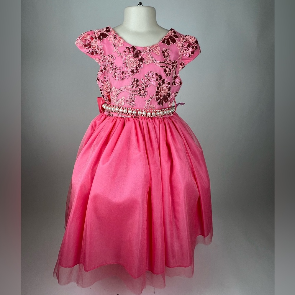 Girls coral party dress sz 4